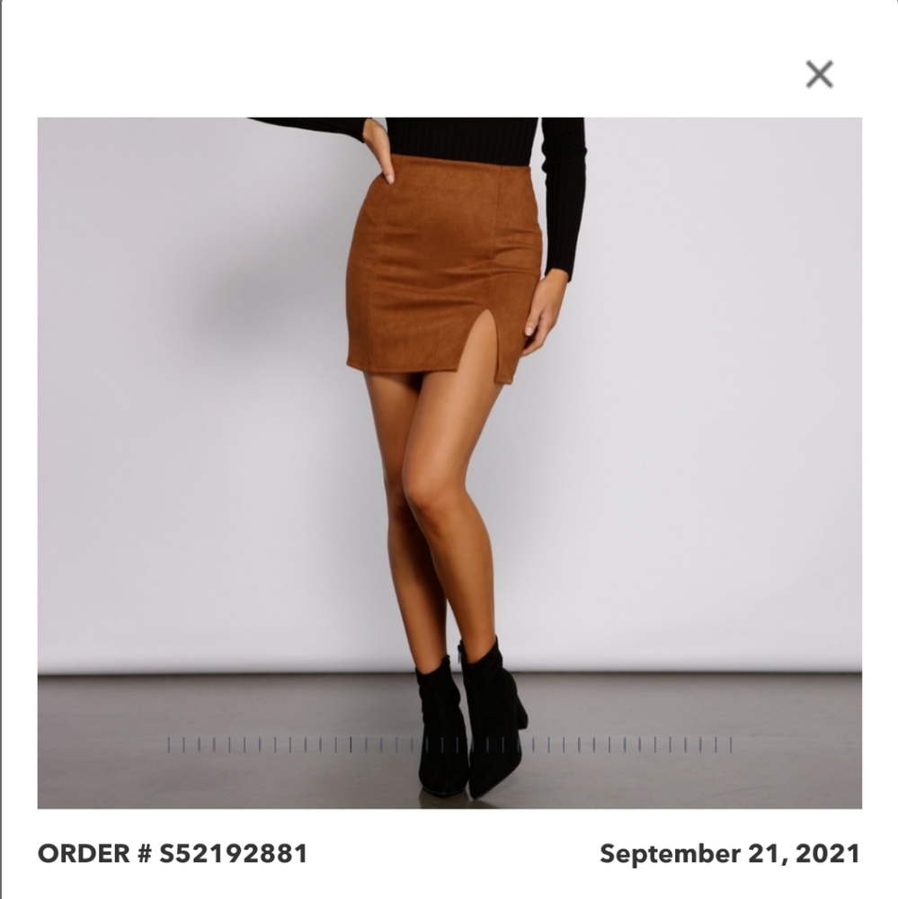 Faux suede mini skirt